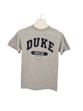Vtg Duke University Soccer Graphic T Shirt Collegiate Y2K Sportwear Adult Small